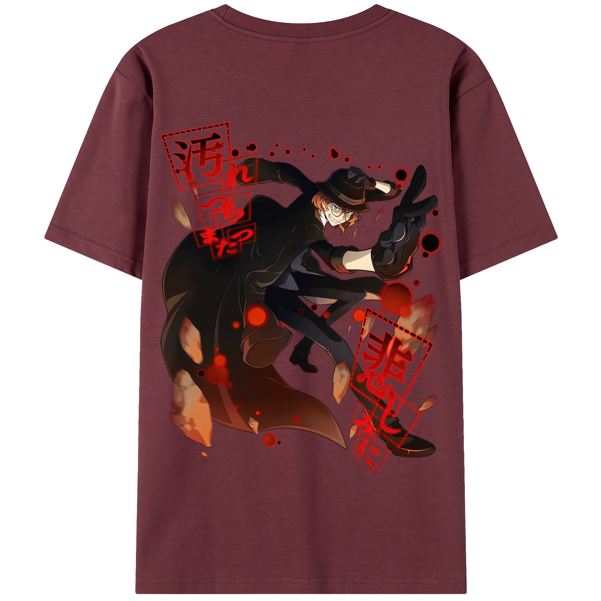 （画像用） 文豪ストレイドッグス Bungo Stray Dogs 綿100％半袖Tシャツ（背面プリント）